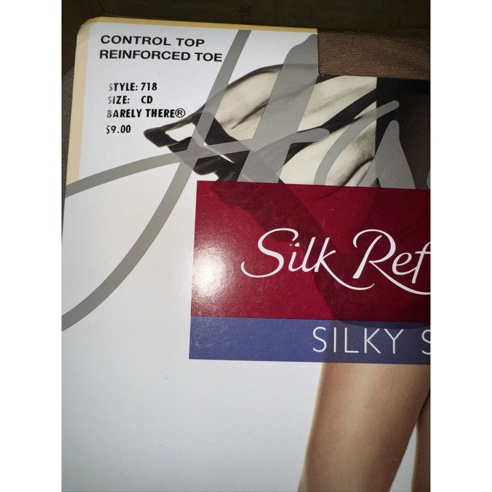 Silk Reflections CD Silky Sheer Control Top 718 Reinforced Toe Beige NOS‎